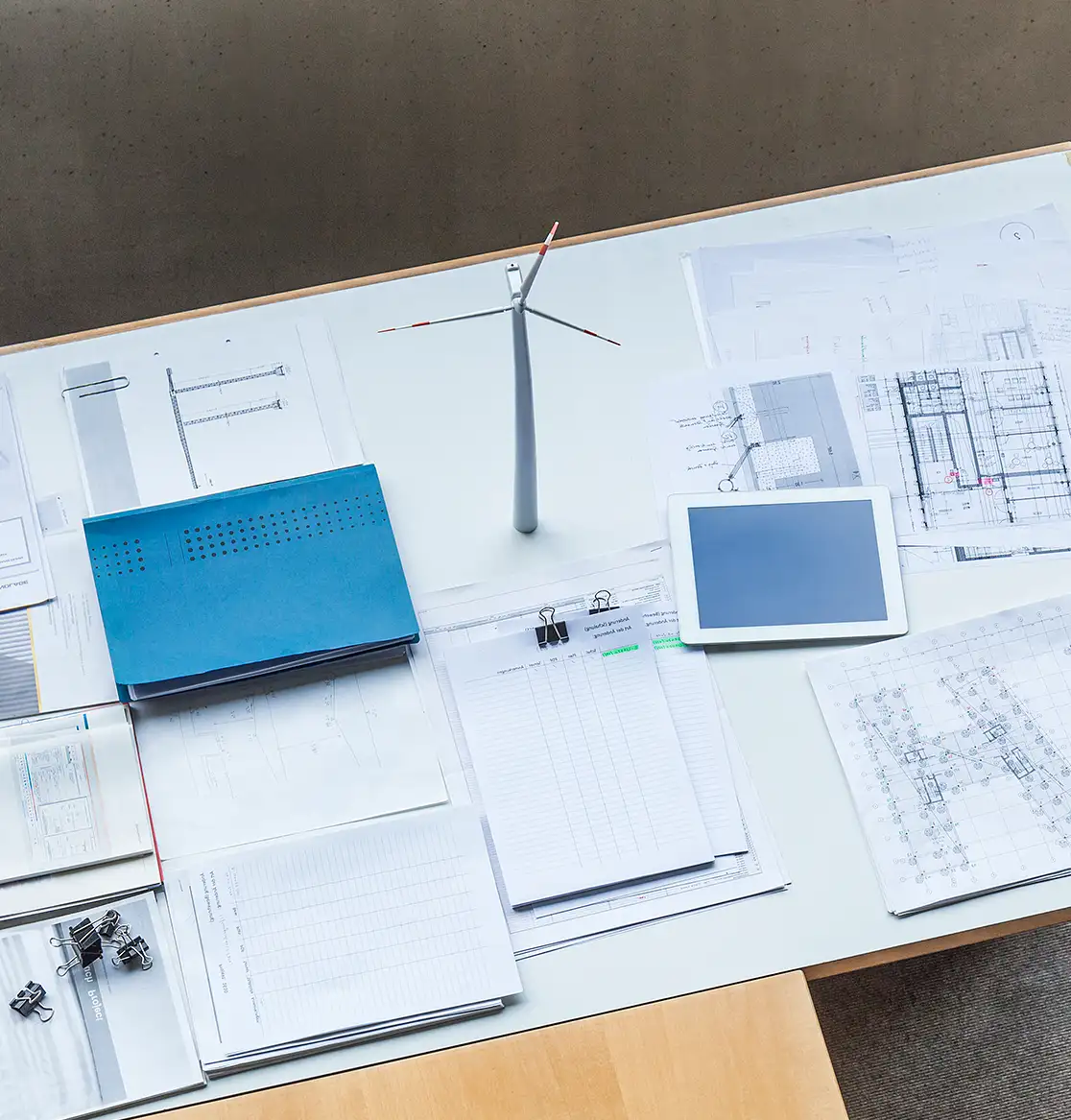 Accounts receivable papers on an office desk