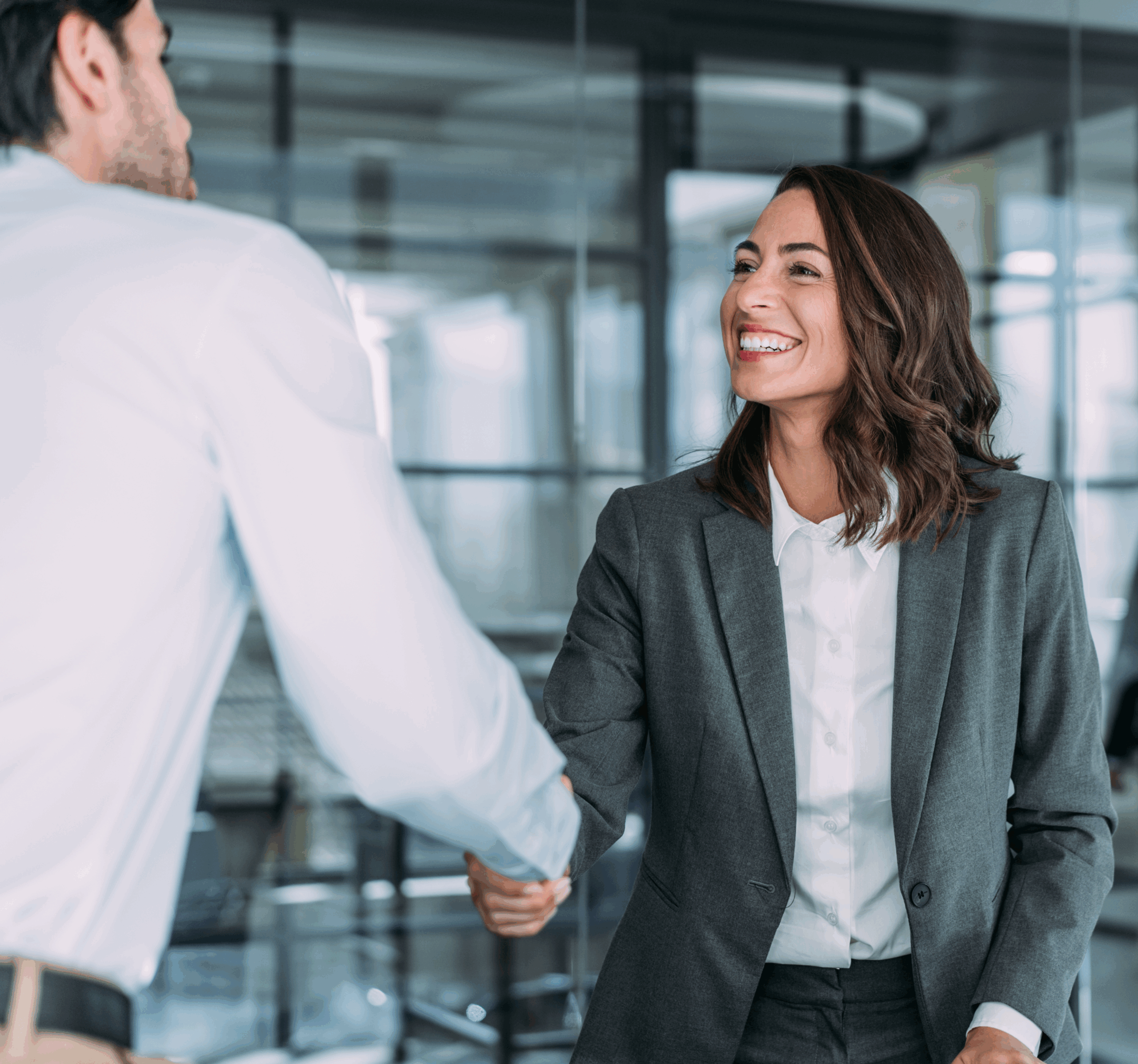 Two business people shaking hands